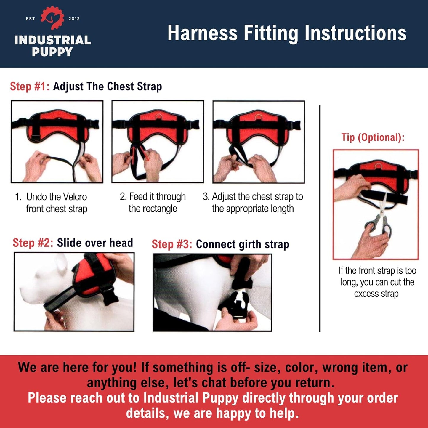 Professional Service Dog Vest and Leash Set - Adjustable Harnesses from XXS to XXL with Reflective Patch and Breathable Mesh Design (Red, Small)