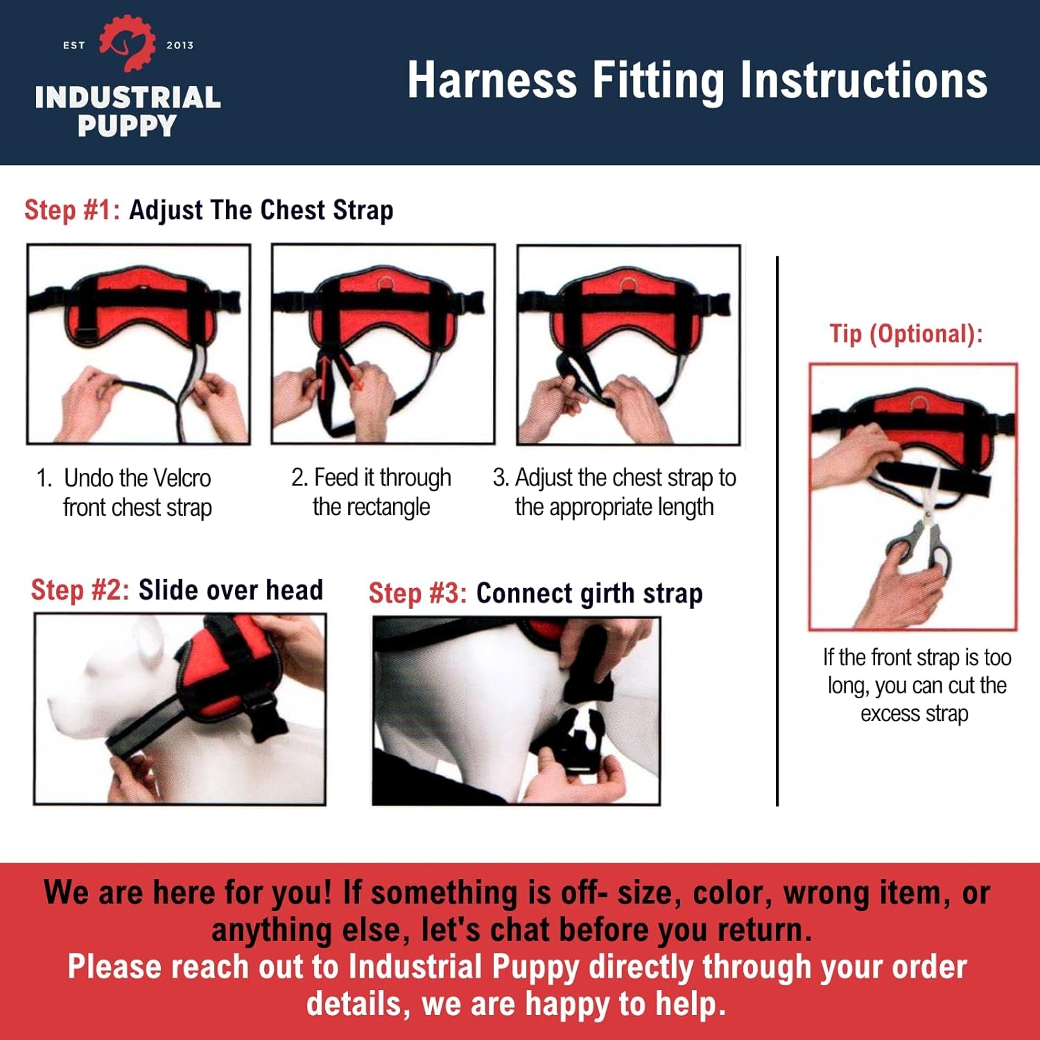 Professional Service Dog Vest and Leash Set - Adjustable Harnesses from XXS to XXL with Reflective Patch and Breathable Mesh Design (Red, Small)