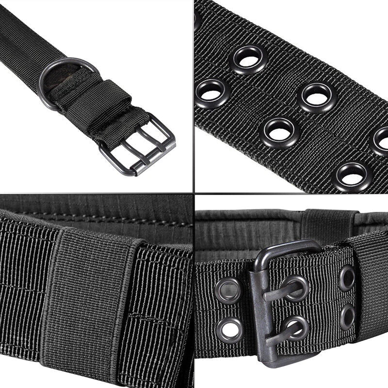 Heavy-Duty 2" Wide Tactical Nylon Dog Collar for Large Breeds - K9 Military Style with Metal Buckle