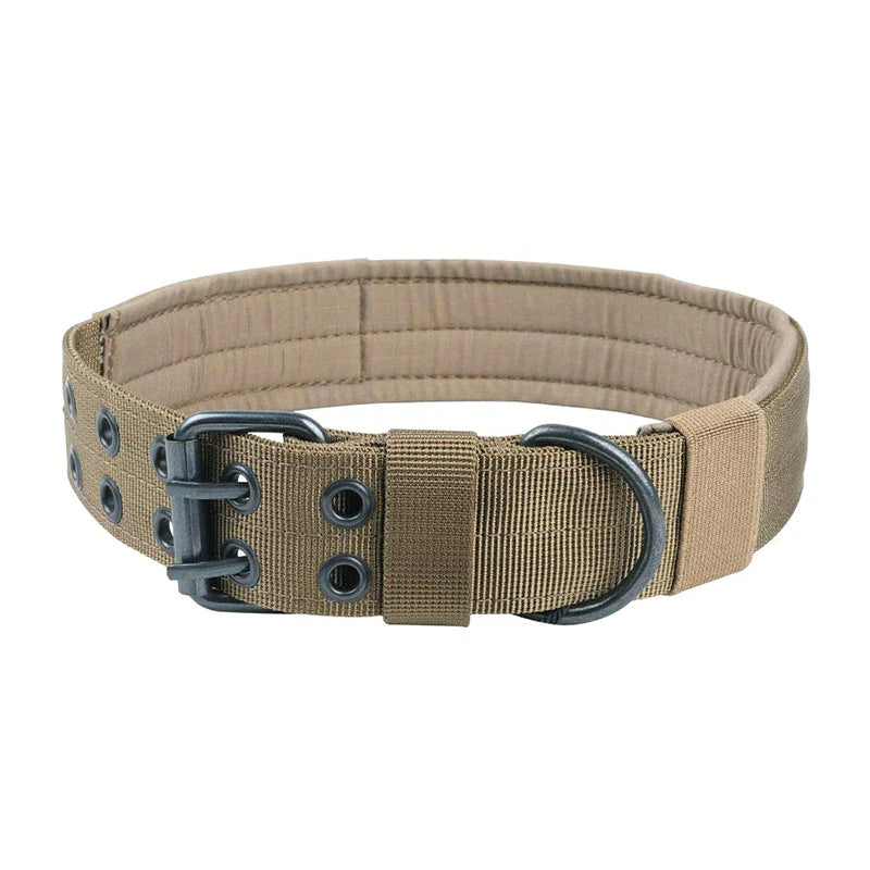 Heavy-Duty 2" Wide Tactical Nylon Dog Collar for Large Breeds - K9 Military Style with Metal Buckle